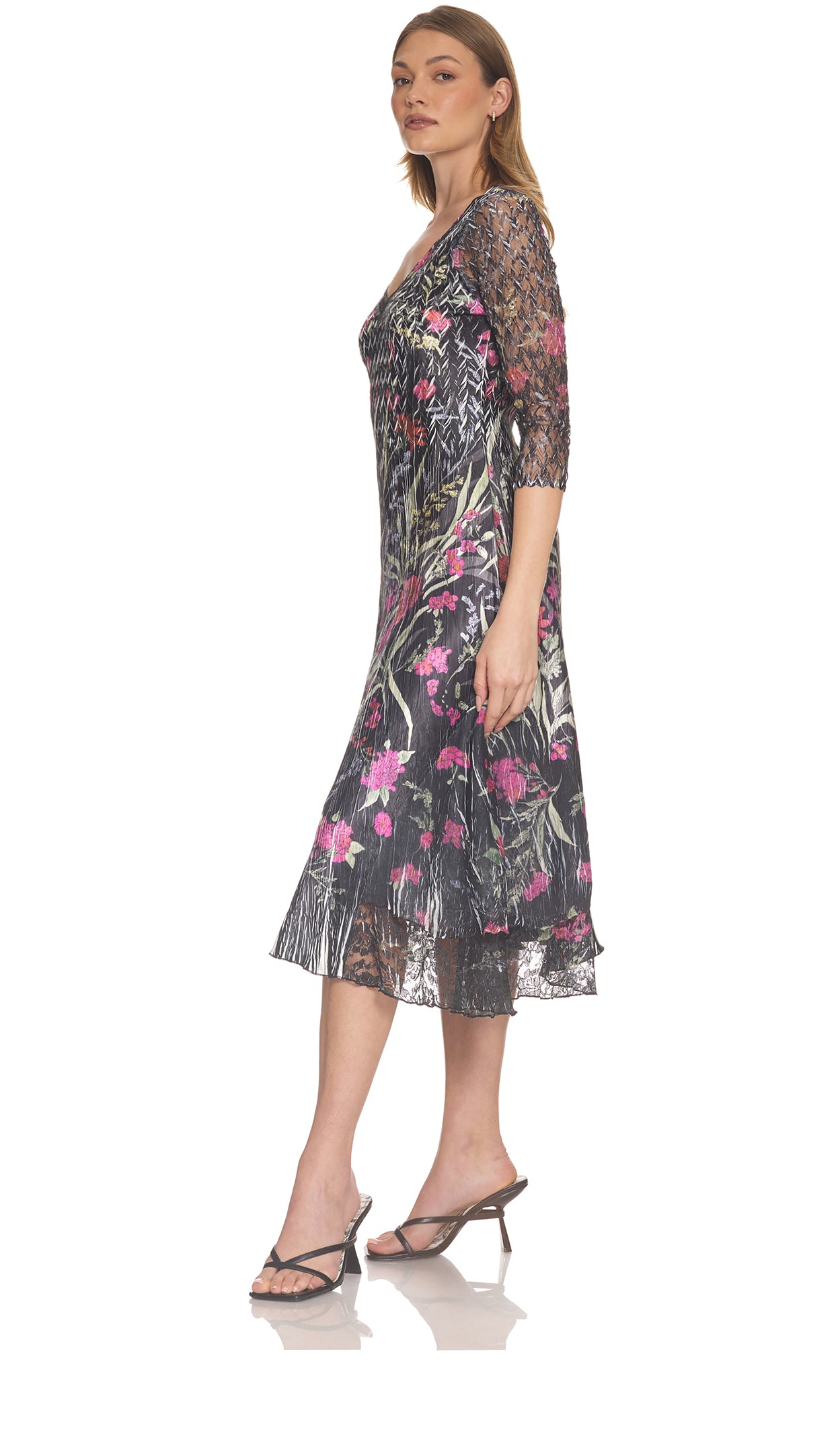 V- Neck 3/4 Sleeve Dress