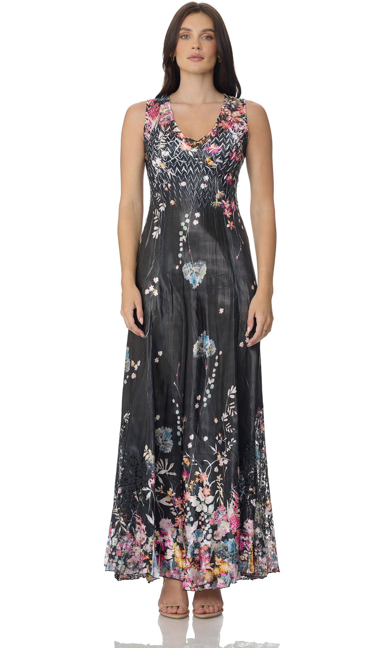 Lace Up Back Long Dress