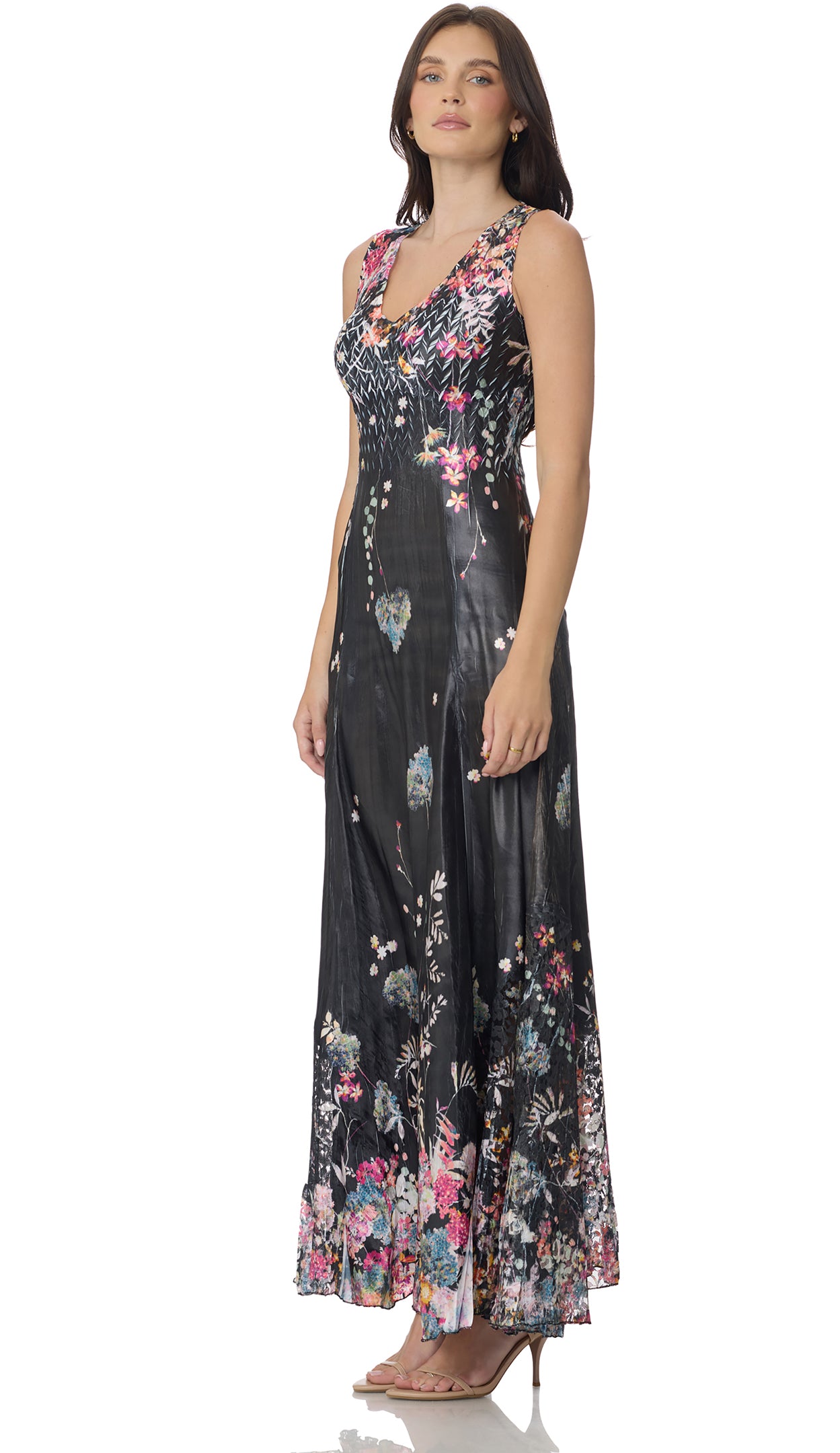 Lace Up Back Long Dress