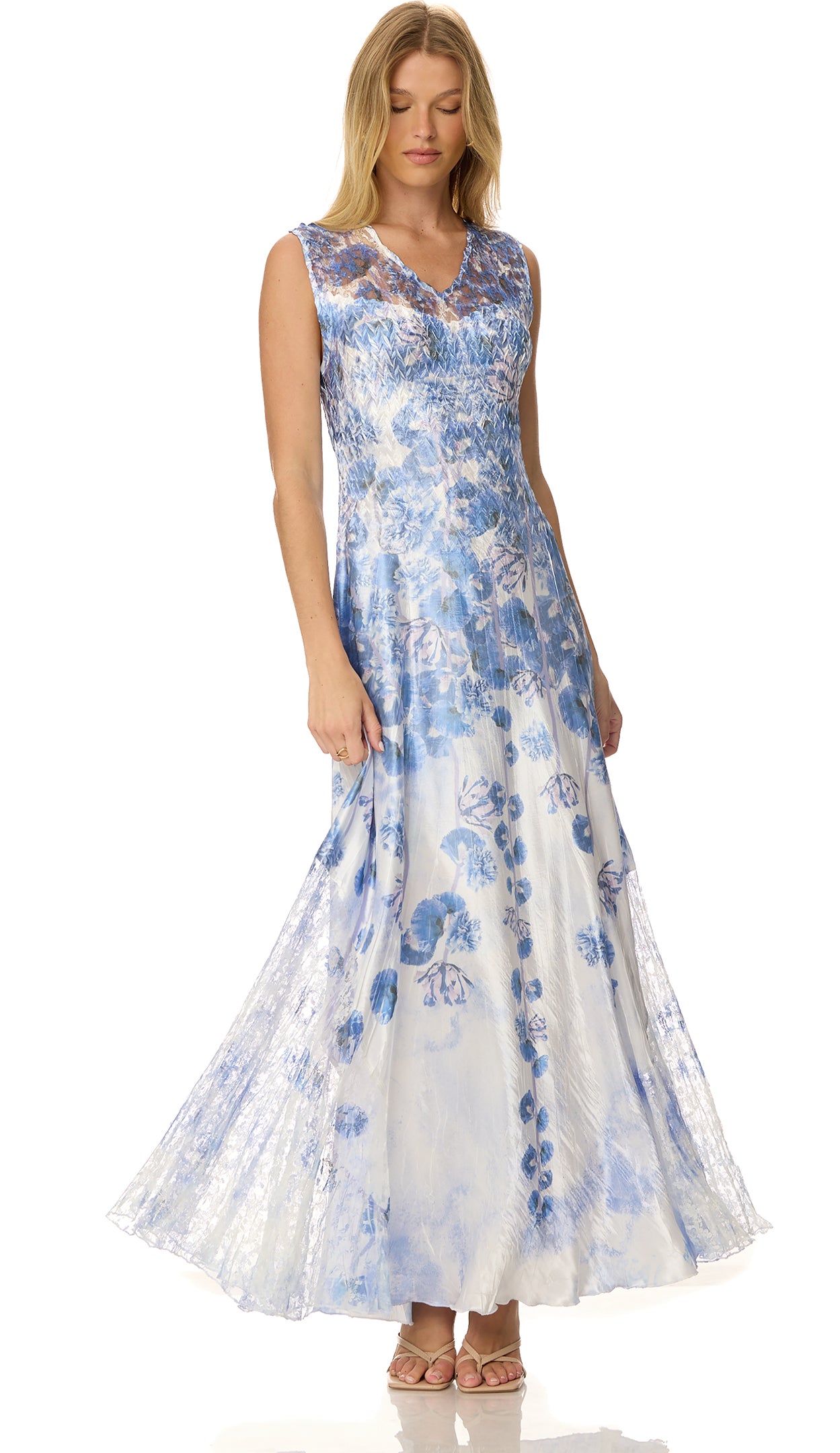 Lace Up Back Long Dress