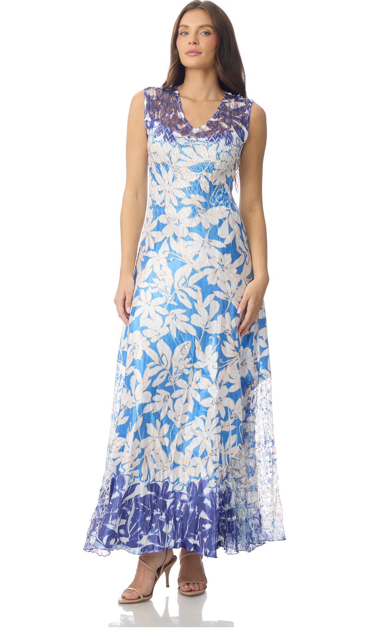 komarov a line dress Komarov S/L Layered Dress in Cloud Blue Ombre – Green Eyed Daisy main image 0