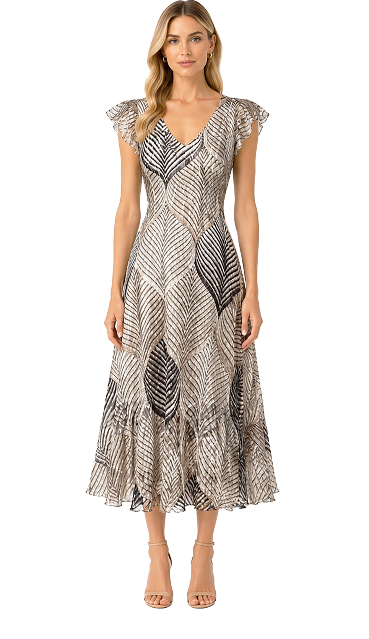 S/SLV V NECK DRESS