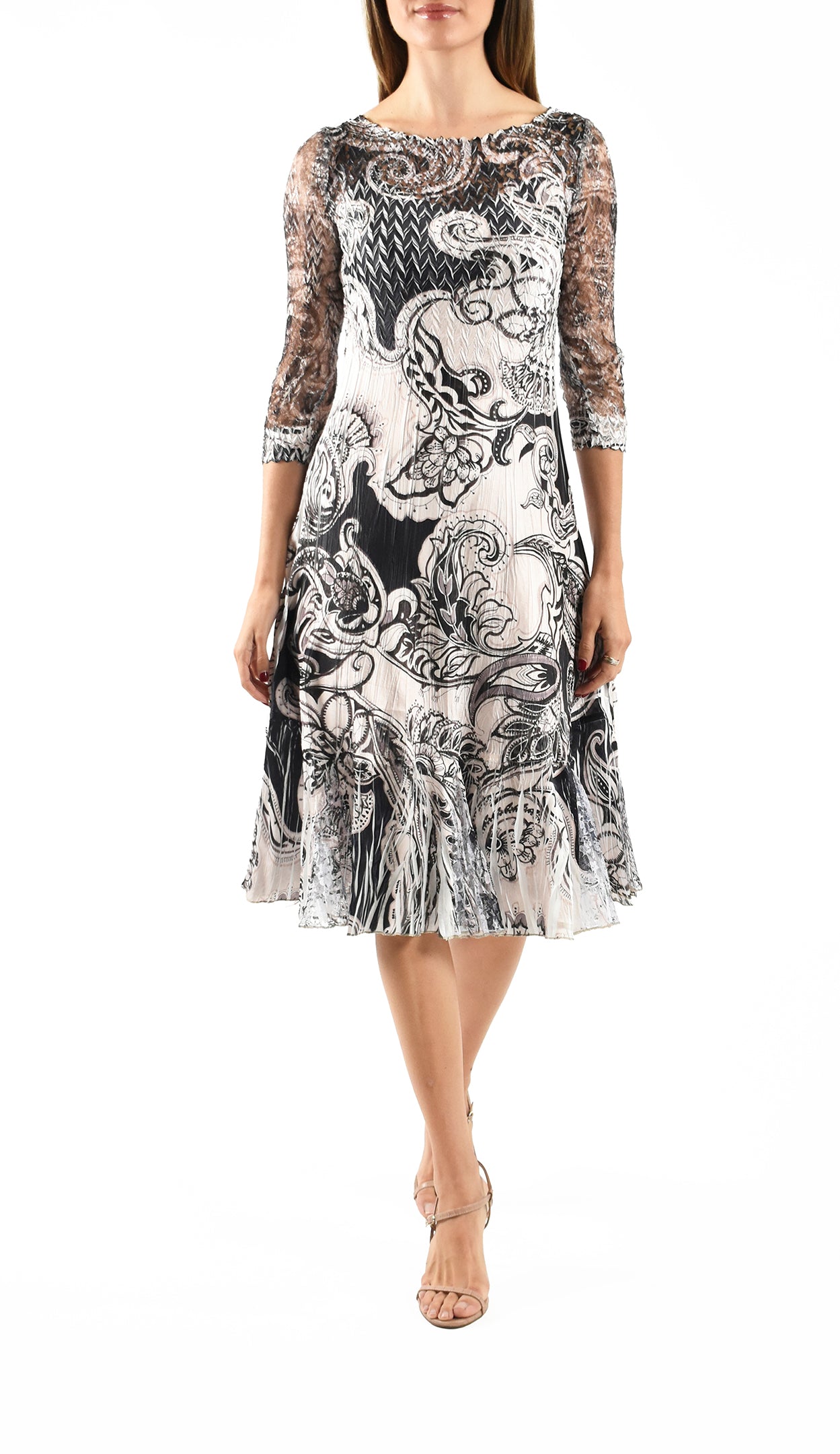 Illusion Lace Neck Dress