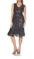 Chiffon Cap Sleeve Dress with Lace Insets