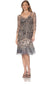 Lace V Neck Dress with Hem Inset