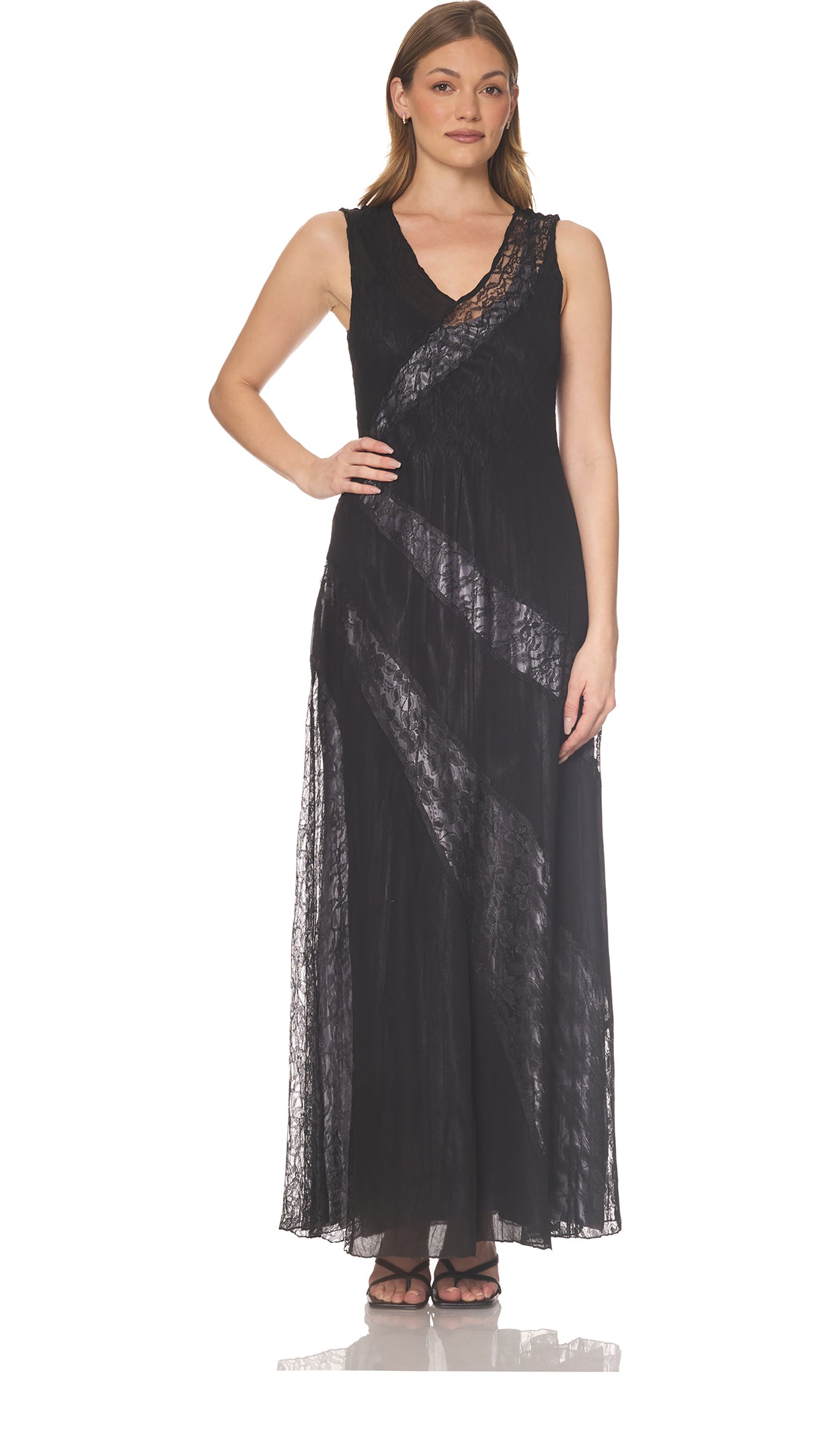 Long Chiffon/ Lace Dress