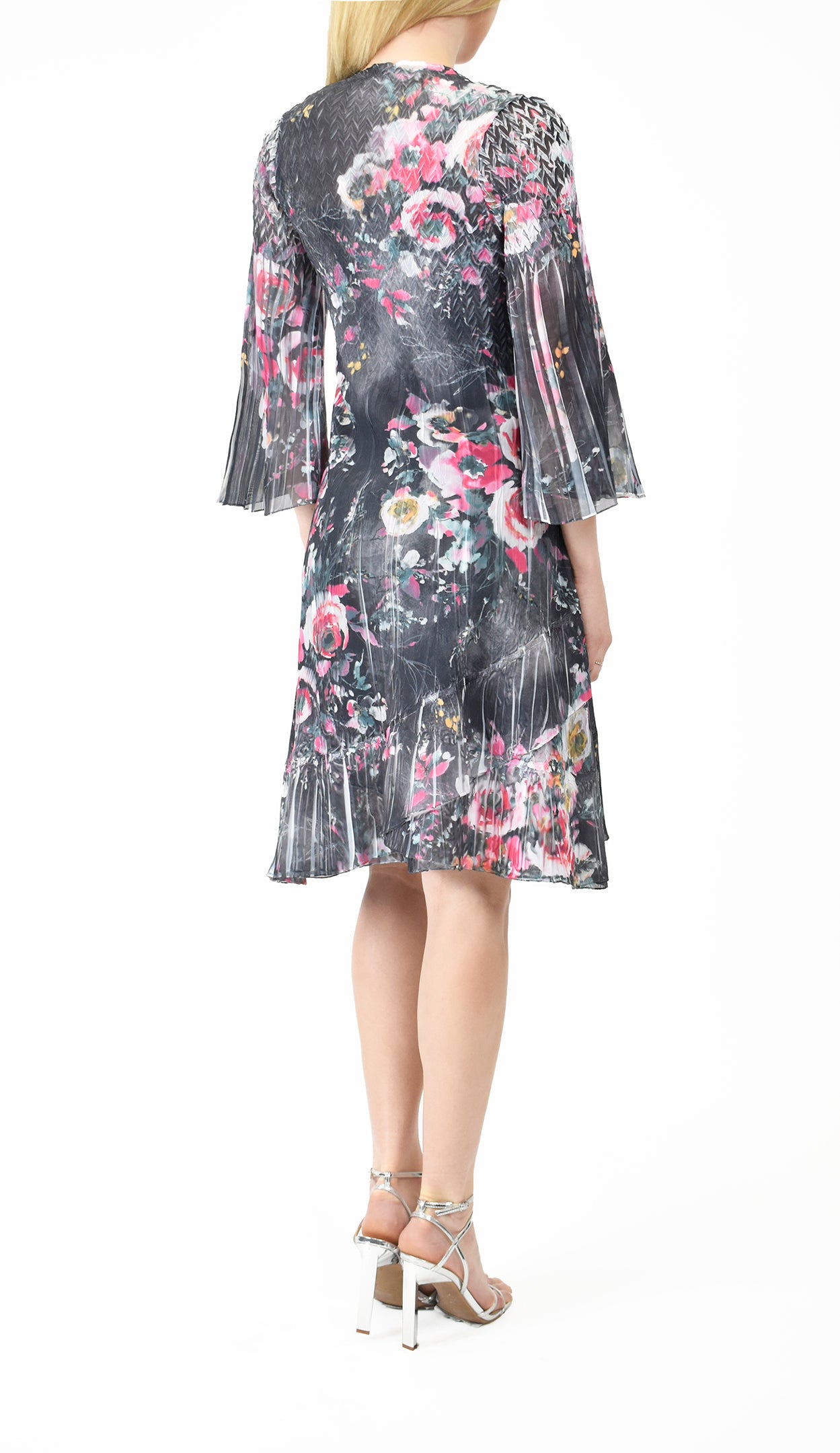 Chiffon Dress With Split Sleeve