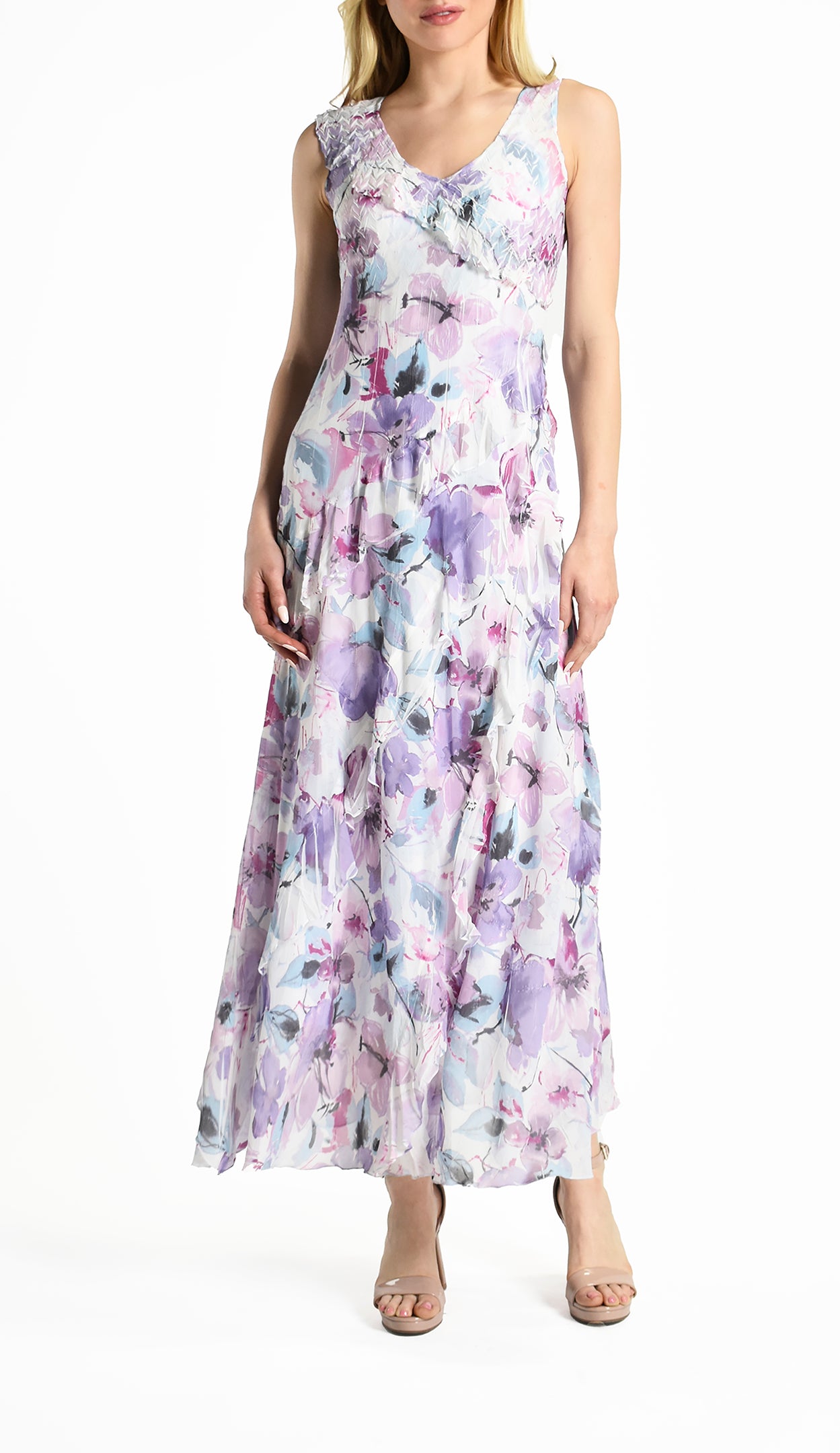 Ruffle Long Dress - Komarov Clothing Official Site
