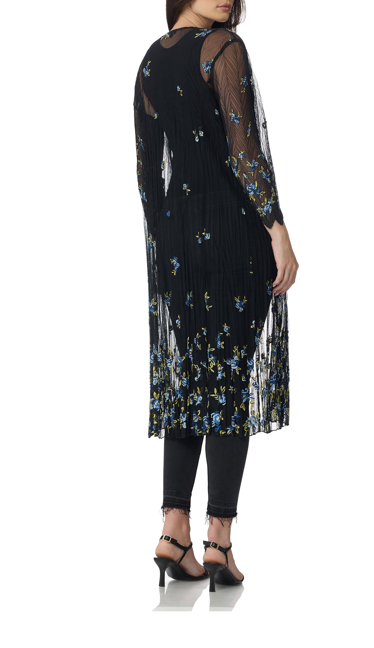 Embroidered Mesh Duster