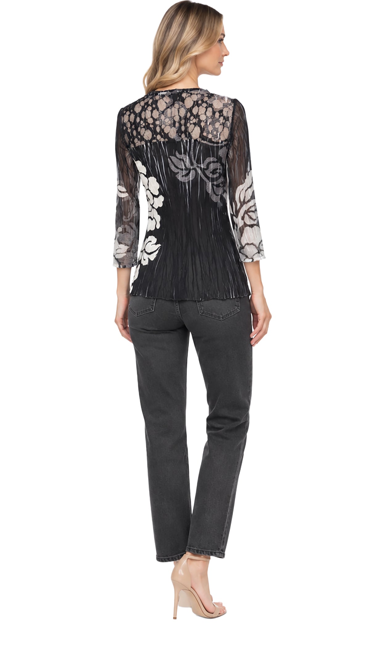 LACE BUTTON UP SHRT