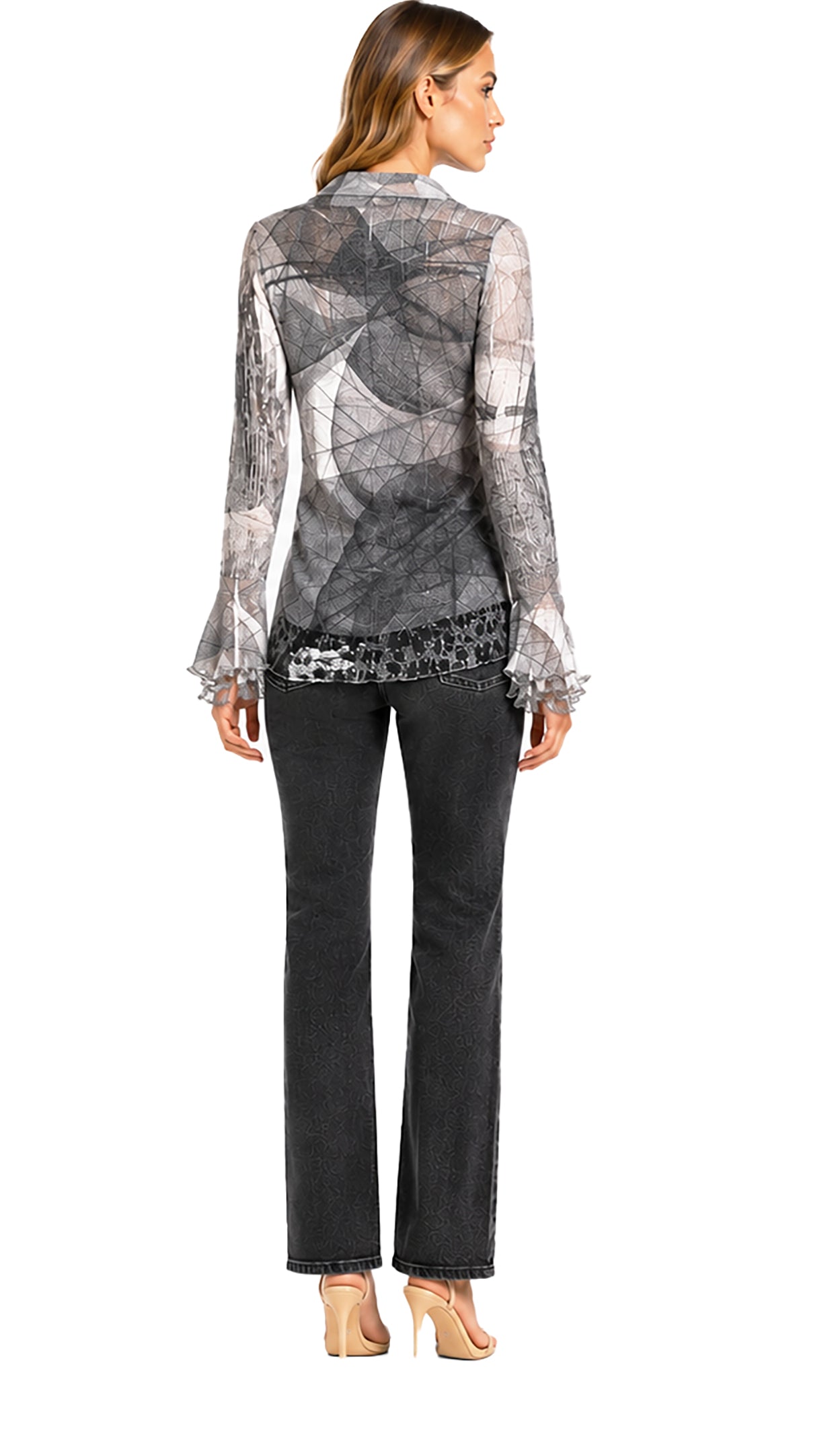 Flared Sleeve Button Up