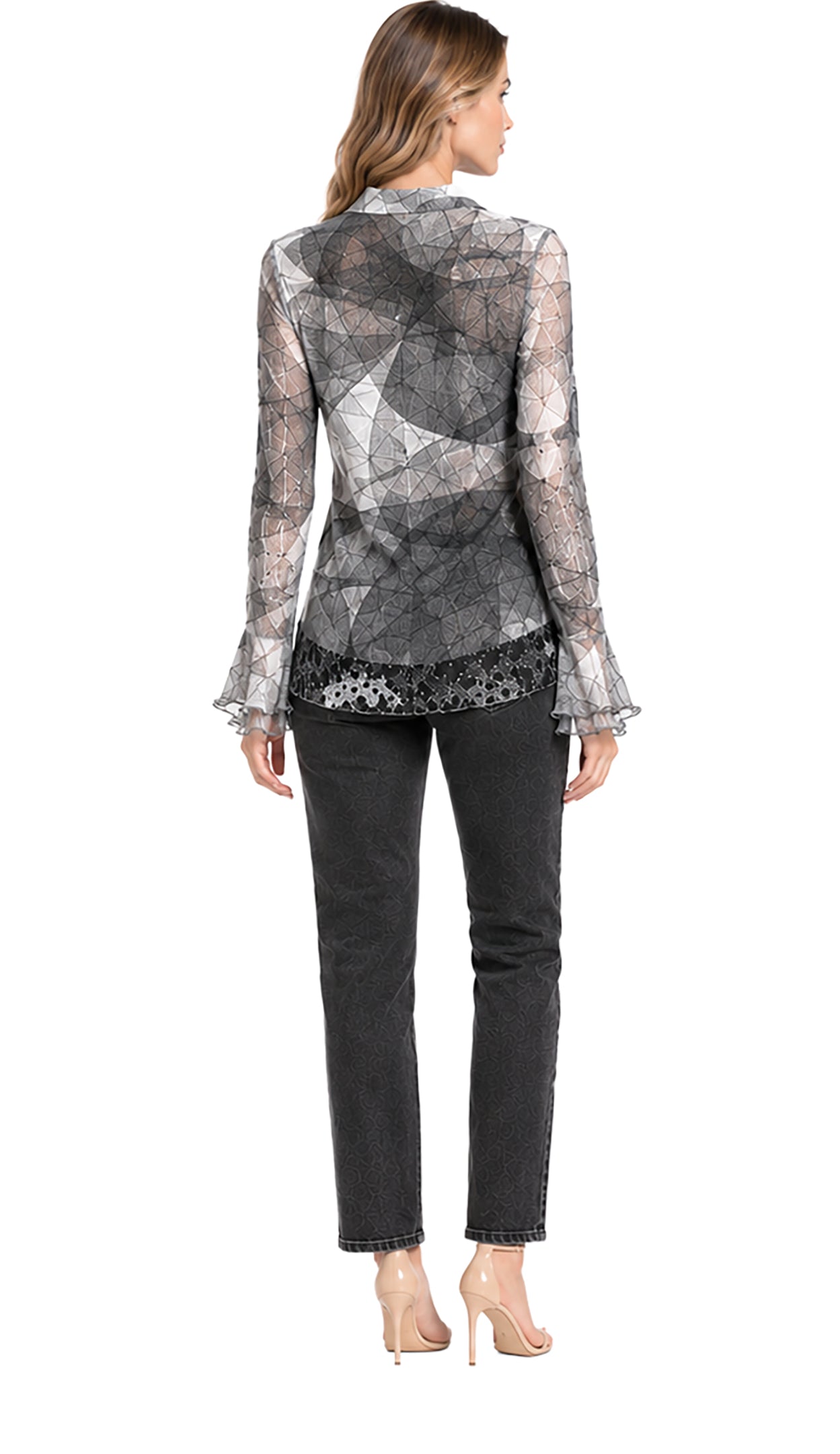 Flared Sleeve Button Up
