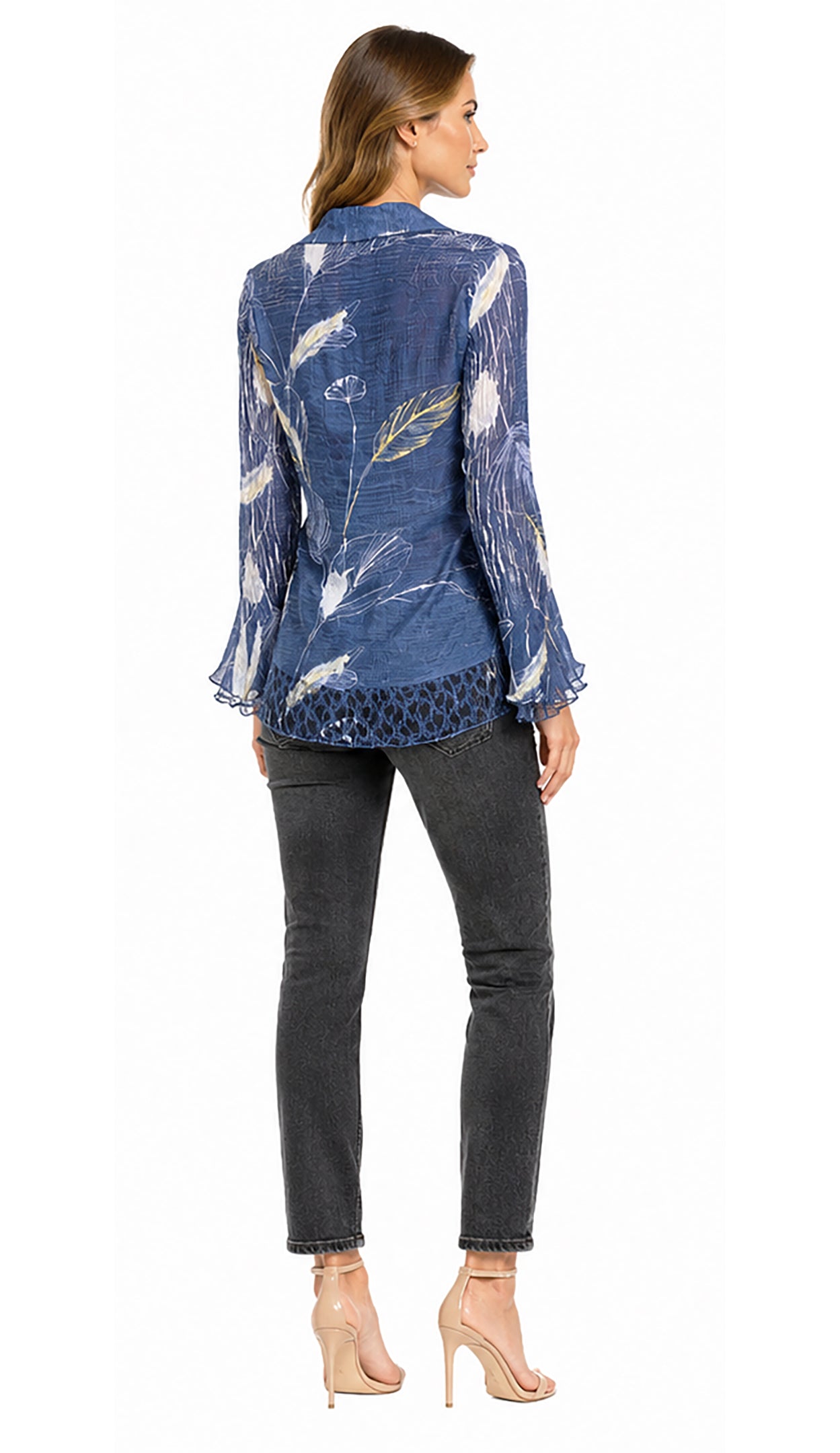 Flared Sleeve Button Up