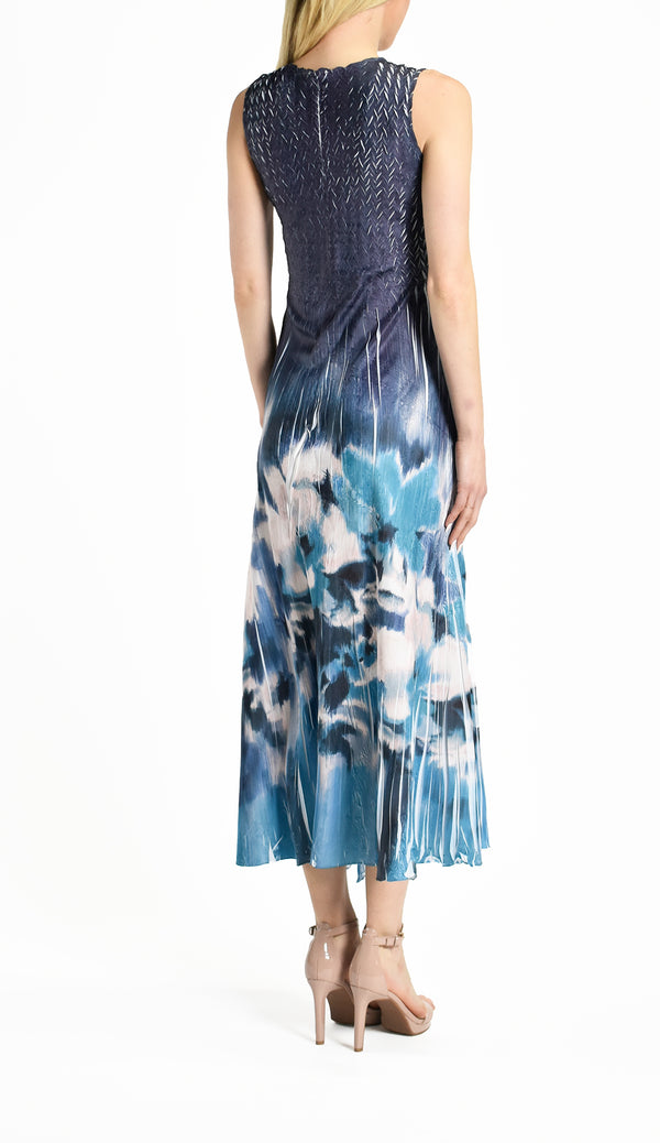 V-Neck Side Slit Printed Dress - Komarov Clothing Official