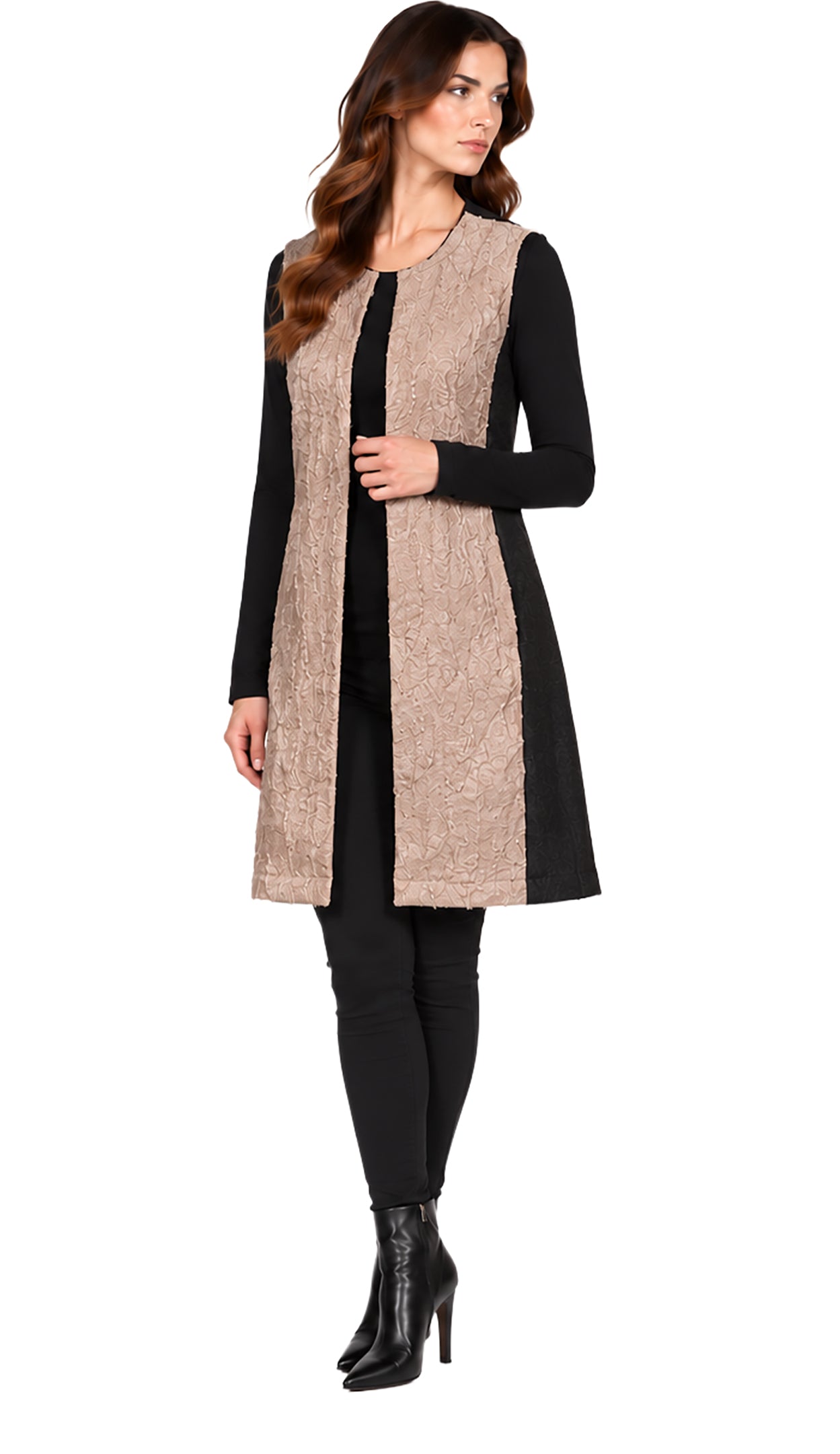 Coated Faux Fur Vest
