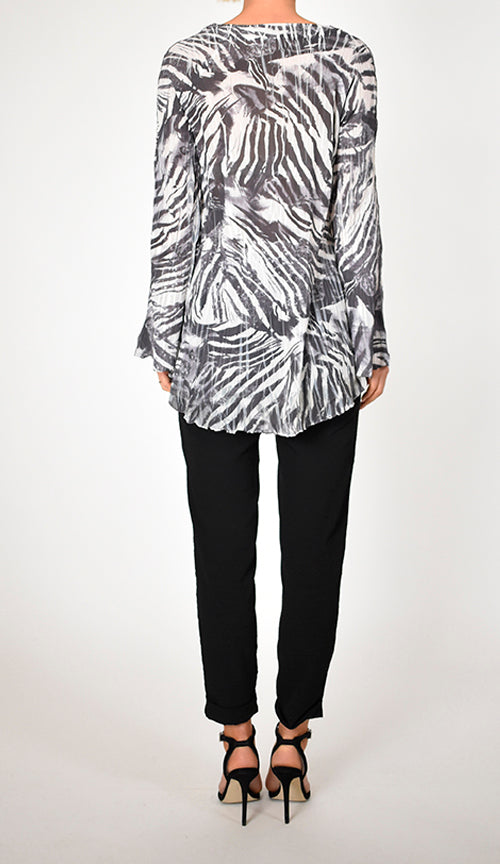 Long Sleeve Ruffle Front Top