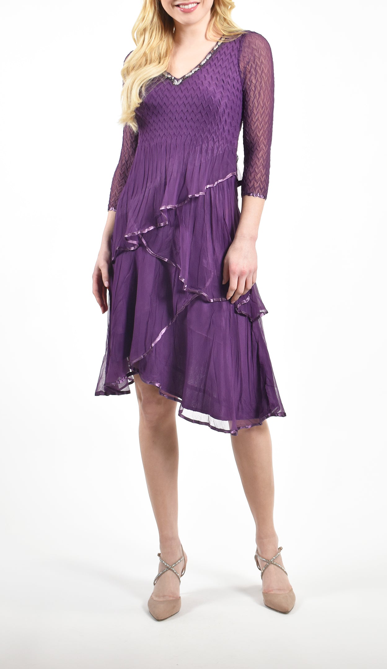 V-Neck Layered Dress