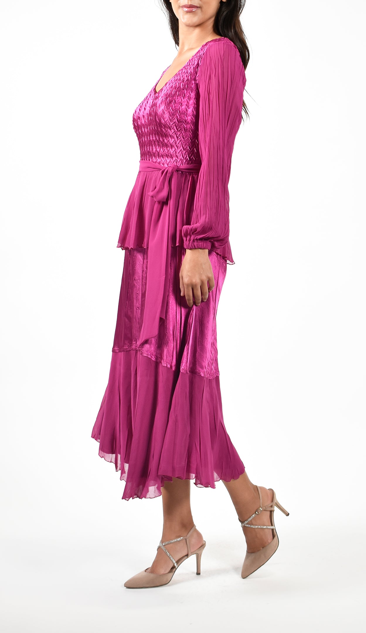 StyleStone Women's Denim Lycra Peplum Style Dress – Stylestone