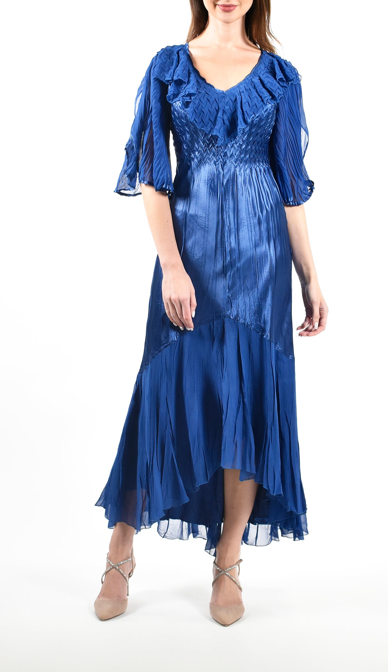 3/4 Flutter Sleeve Dress - Komarov Clothing Official Site