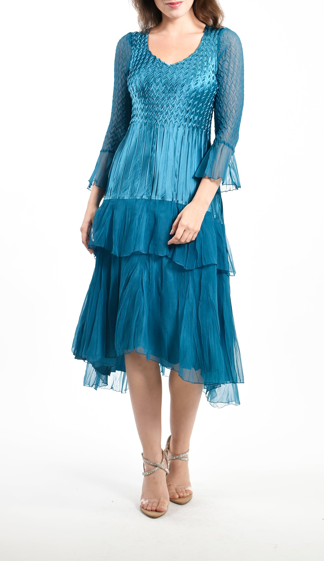 Tiered Flared Sleeve Dress