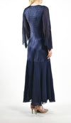 Long Gown with Chiffon Sleeve and Hem