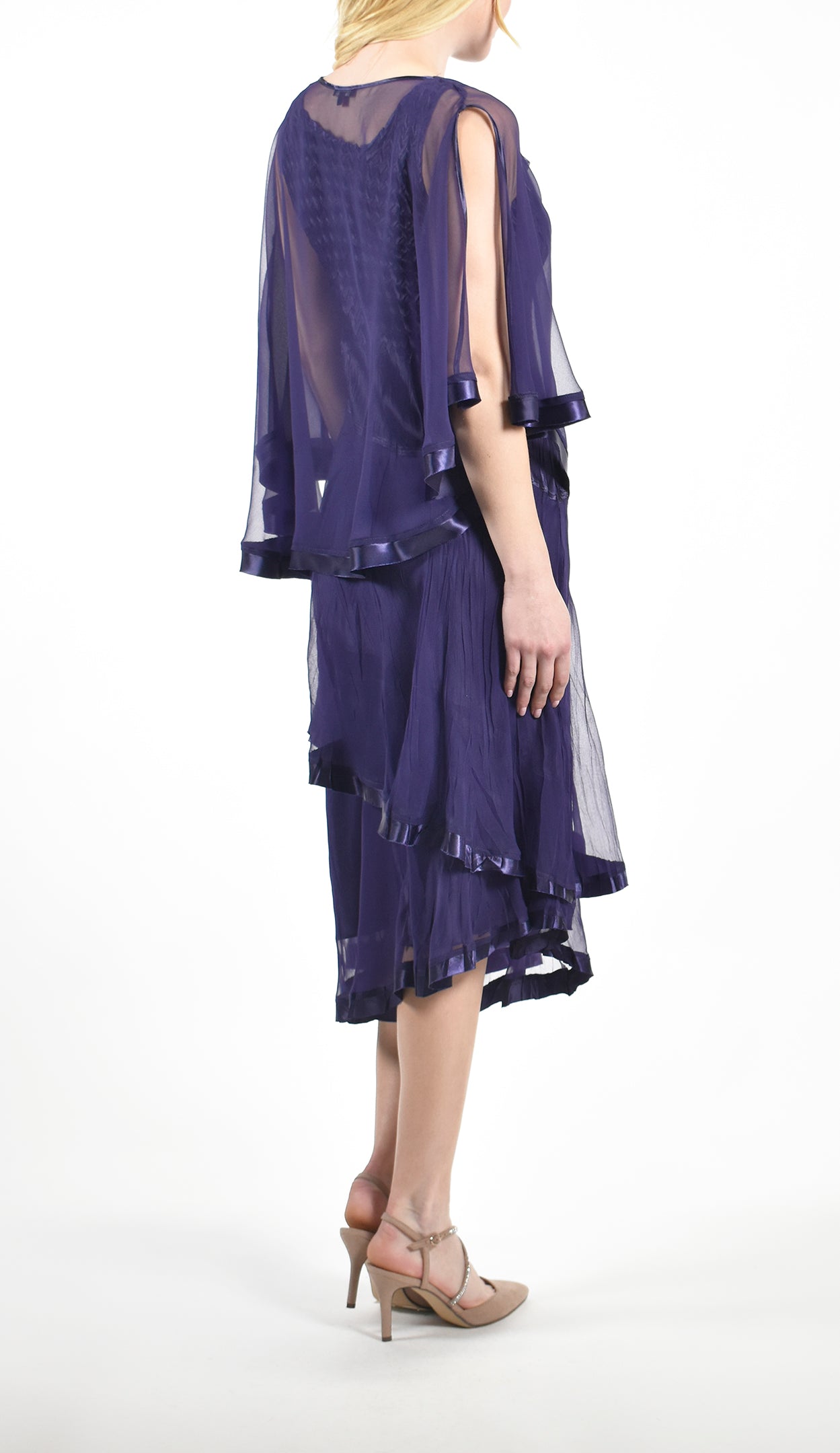 Her lip to Volume Sleeve Day Dress 【M】 Vienna Volume Sleeve Shirt Dress