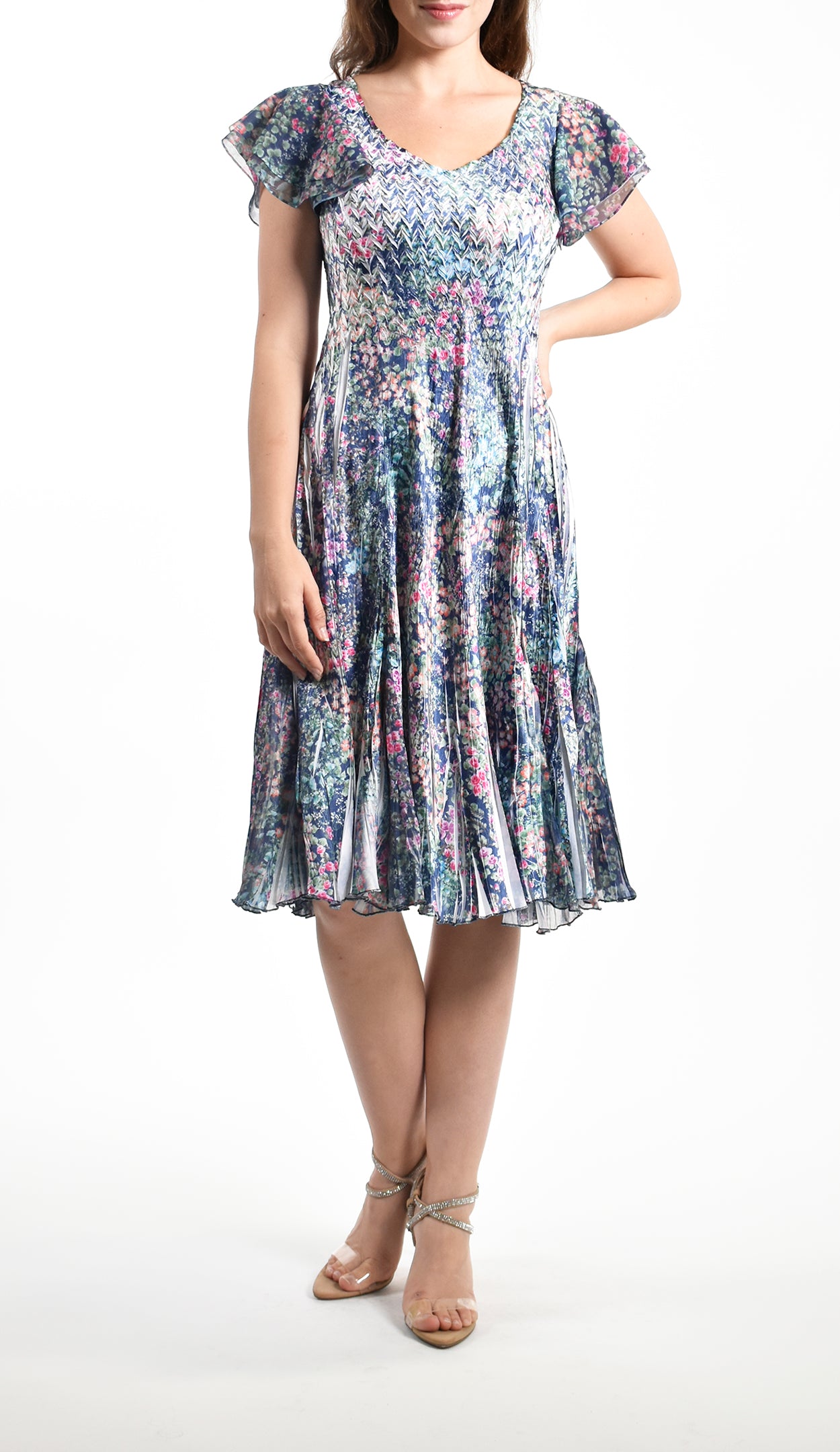 Ruffle Cap Sleeve Dress