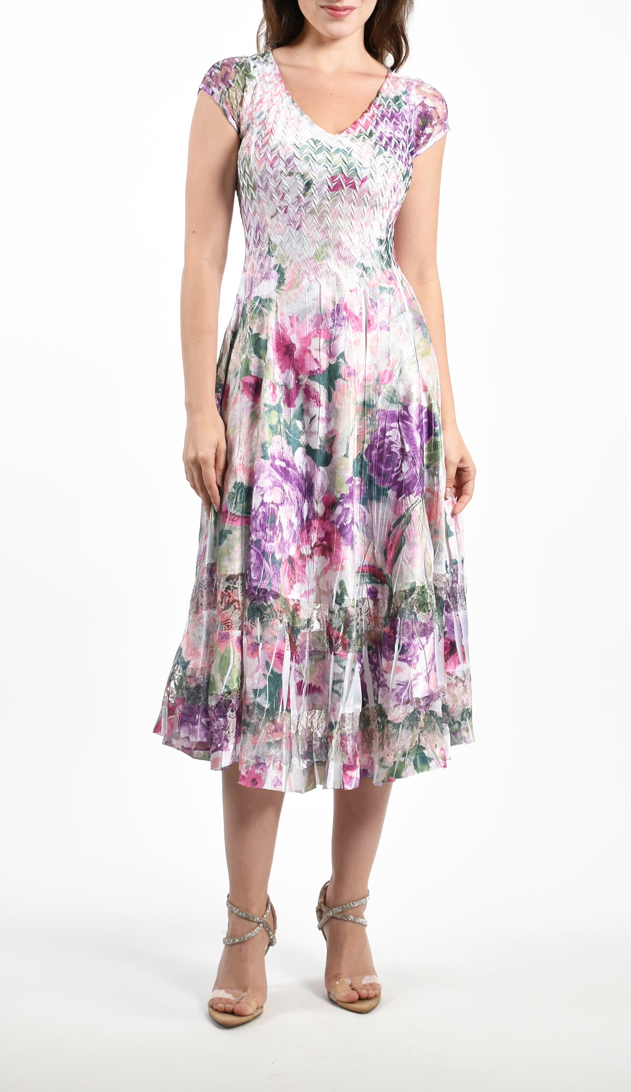 Cap Sleeve V-Neck Dress