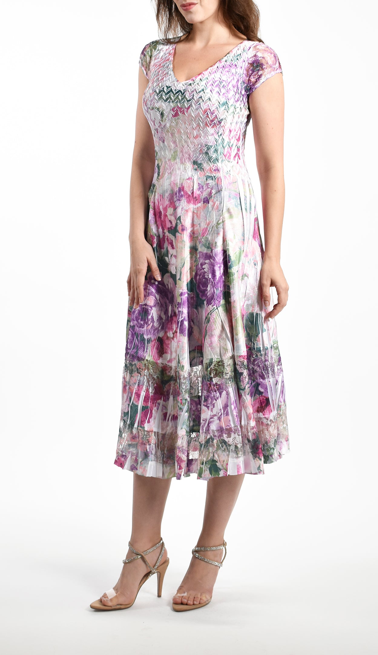 Cap Sleeve V-Neck Dress