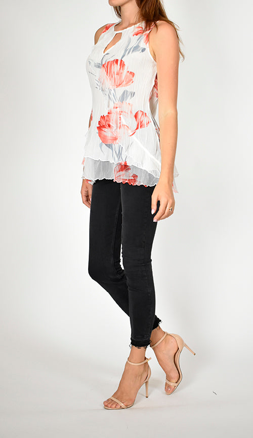 Key Hole Ruffle Tank
