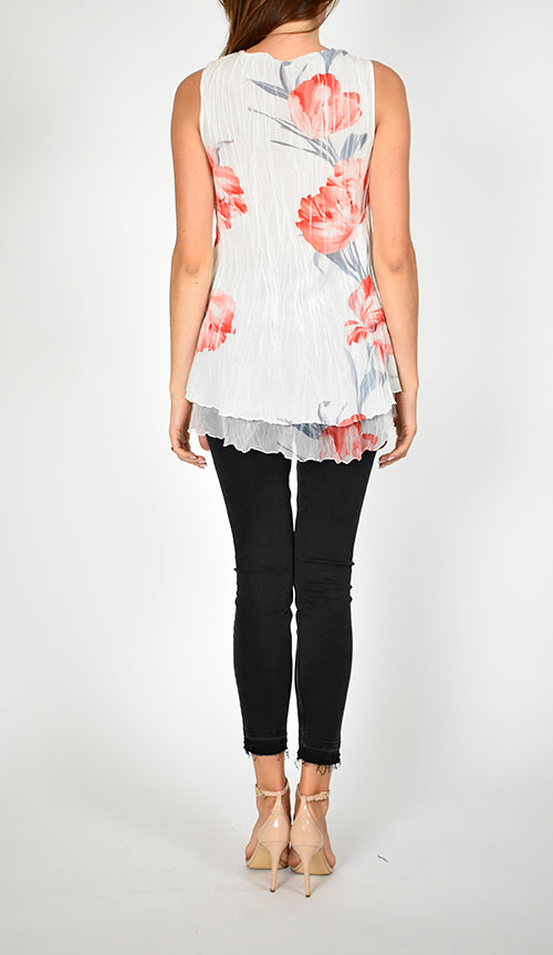 Key Hole Ruffle Tank