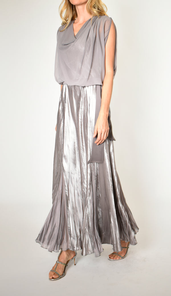 Oyster Smoke Ombre Dress With Jacket