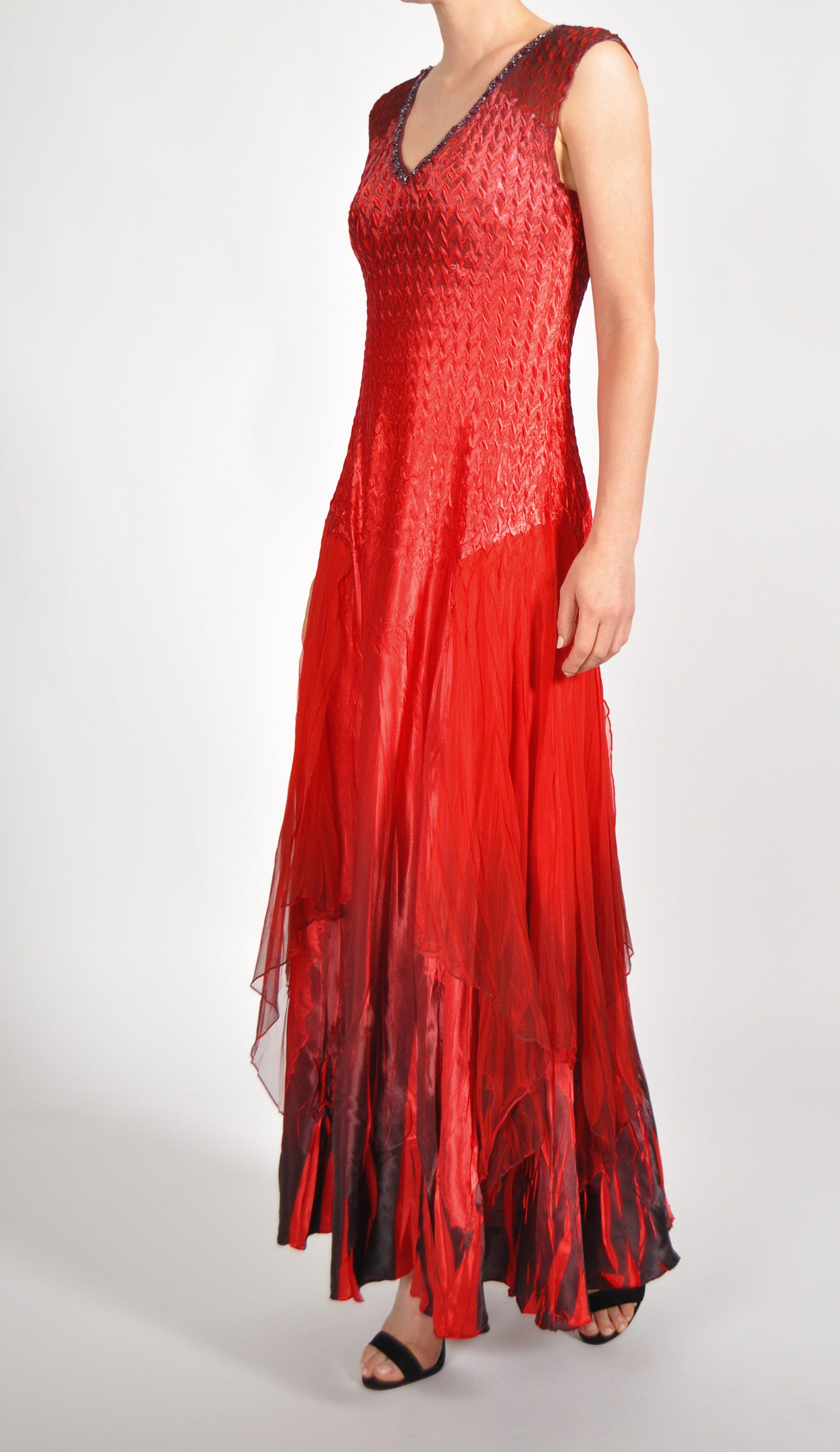 Long Charmeuse Tier Dress