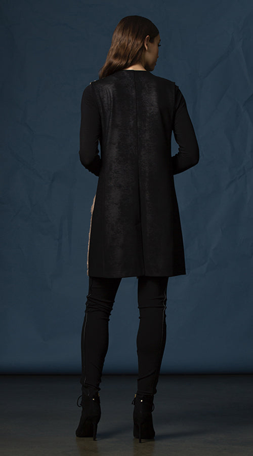 Coated Faux Fur Vest